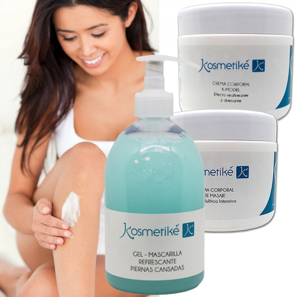 Soin Cosmétique Prenez soin de votre Corps Kosmetiké : Crème Anti-Cellulite Réductrice + Gel Rafraîchissant + Crème Raffermissante
